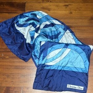 Dior Blue Multi-Tone Silk Scarf